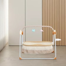 Portable Electric Bluetooth Baby Swing Cradle Bassinet Rocking Crib Infant Bed