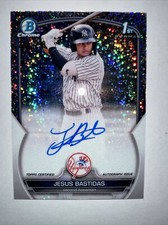 2023 Bowman Chrome Jesus Bastidas Yankees Speckle Refractor Auto 1st /299