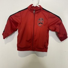 Nike 18 Month Boys Track Jacket Red Full Zip Football Embroidery