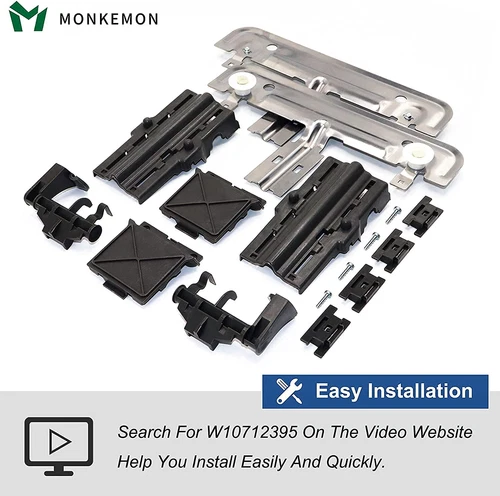 Choice Parts for Whirlpool W10712395 Dishwasher Upper Top Dish Rack Adjuster Kit - Picture 6 of 8