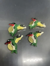 Set of 4 Vintage Hummingbird Resin Button Covers Elegant Accents 1.5” Each