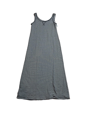 loose black and white striped dress Women's Loose Fitting Black and White Striped Maxi Dress