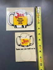 JAX Beer~Vintage (2) Diff. *Taste you can hold on to* UNUSED Clear Back Decals
