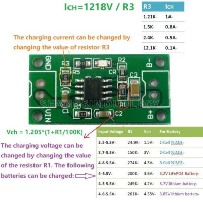 DC 3.5~6V 1A To DC1.5V/3V/4.5V 1S/2S/3S NiMH Rechargeable Battery Charger Module