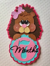 Baby Girl 7 Months Tag. Scrapbook, Card making Paper Piecing
