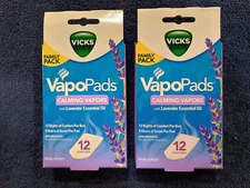 (Lot of 2) New Vicks VapoPads Calming Vapors with Lavender Essential Oil 