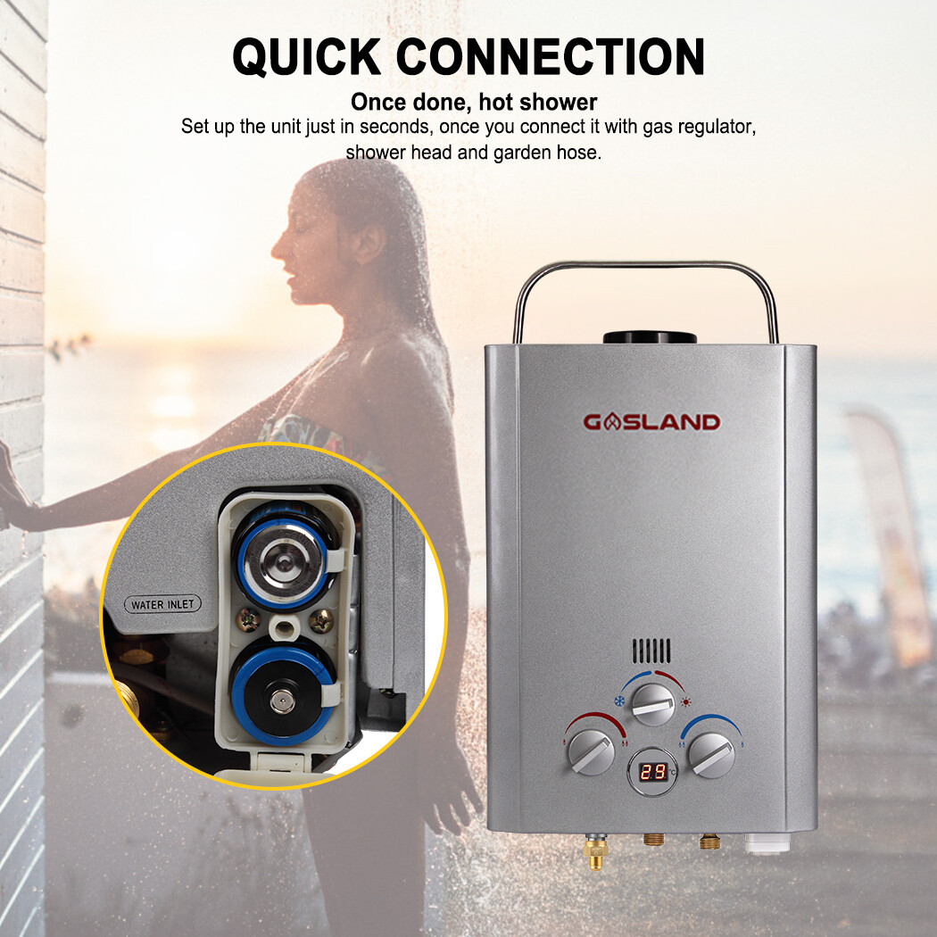 GASLAND 8L LPG Gas Water Heater System Portable Outdoor Camping Hot