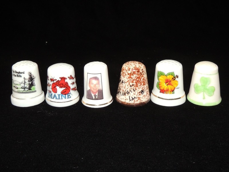 LOT 6 vintage thimble Ronald W. Reagan 40th President Maine Maui St. Patricks
