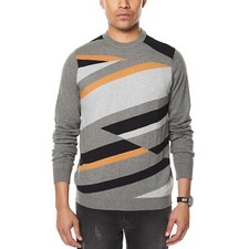 Sean John Men's Intarsia Knit Sweater Tan Combo, 2XL 