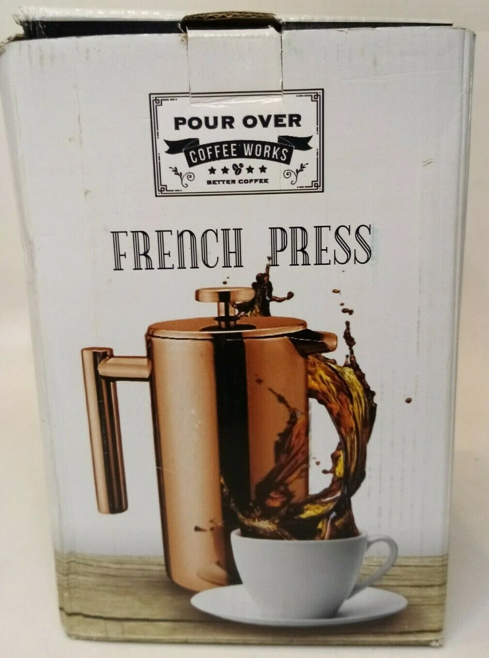 Pour Over Coffee Kettle Works Stainless Steel French Press, Bronze