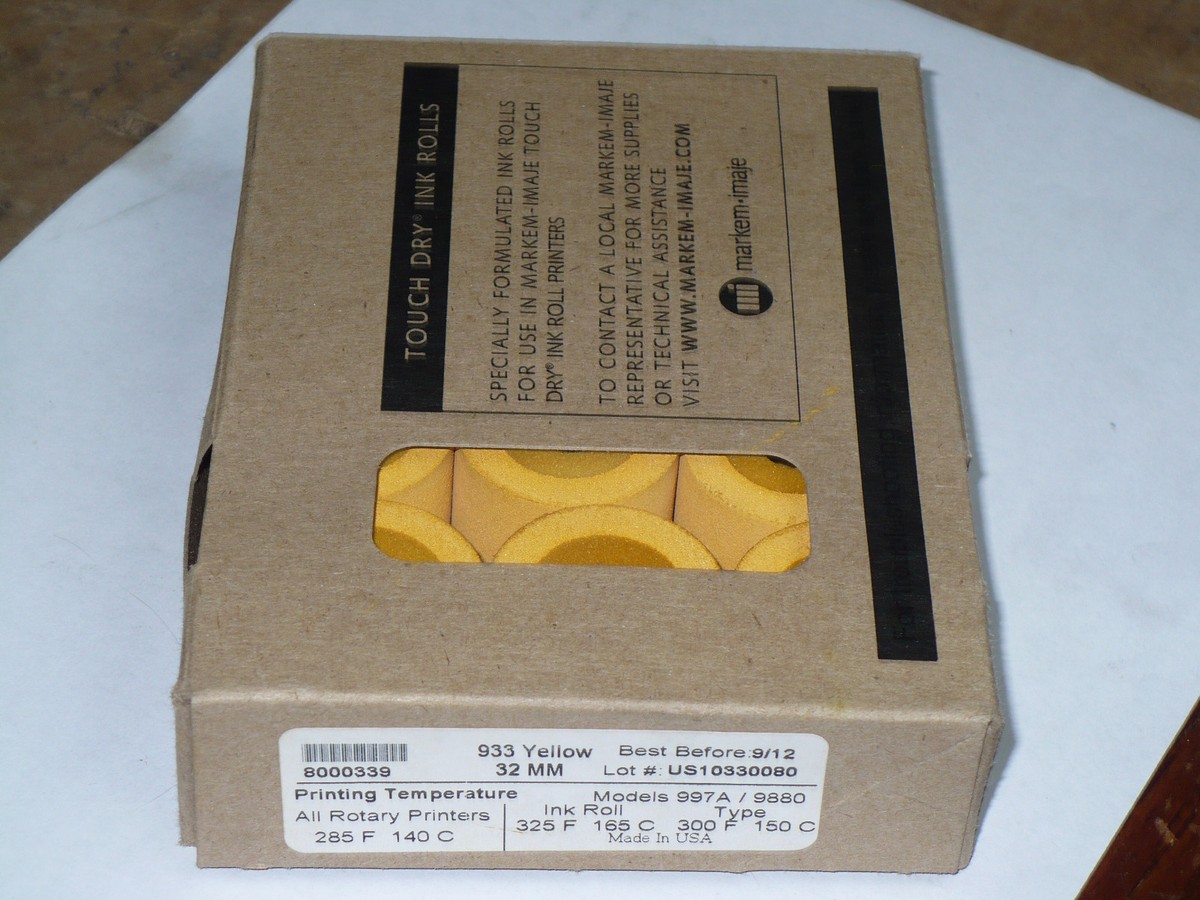 【Rick】計6ml Markem Image 933 Yellow Touch Dry Ink Roll, 1.25