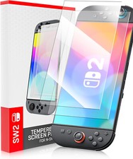 2 Pack Screen Protectors for Nintendo Switch 2 2025 , Tempered Glass, 9H Hard