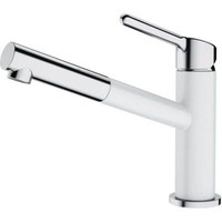 Franke Messing Hochdruck Armatur, Wasserhahn Orbit Zugauslauf Chrom Glacier Oben