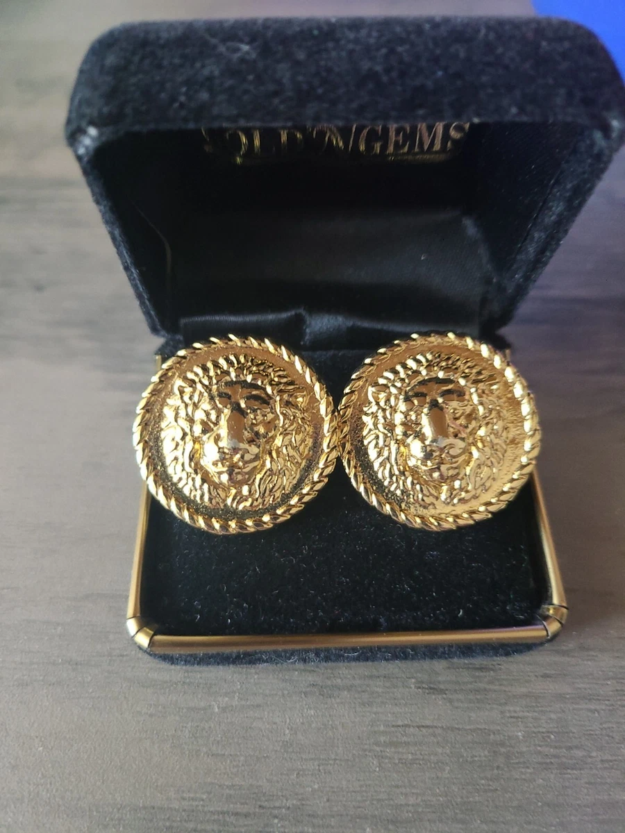 Versace lion earrings deals