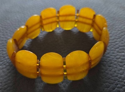 Bernstein Armband Butterscotch / Cognac Farben Gummizug 20,8 g