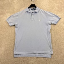 Polo Ralph Lauren Shirt Mens Size Medium Blue Short Sleeve Polo Pique Cotton