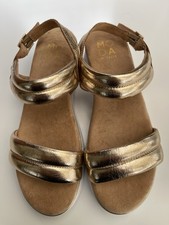 Moda In Pelle Aedrienne Leather Gold Sandal Size 40/7 Brand New RRP £80
