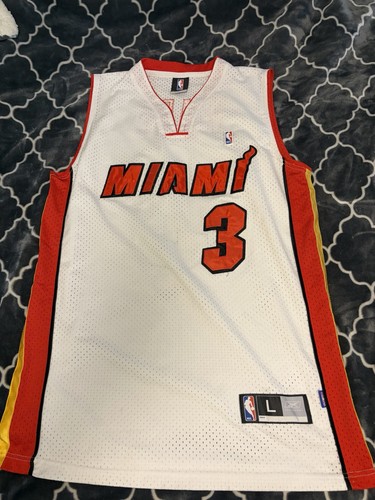 Dwyane Wade #3 Miami Heat Jersey Large White NBA Reebok Swingman Sewn