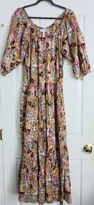 Apiece Apart Maxi Dress Large Tilton Tiered Wildflowers Cottagecore Prairie NEW