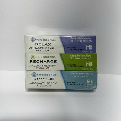 rareESSENCE Aromatherapy Aroma Roll On, 10ml Each 3pack RELAX RECHARGE SOOTHE