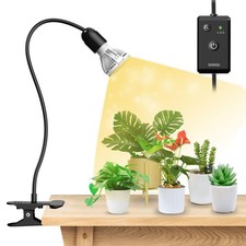 LED Grow Light for Indoor Plants, 150W Full Spectrum, Timer Gooseneck Clip
