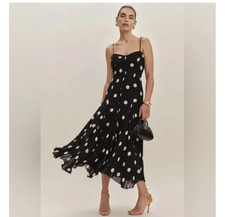 Reformation Fredo Polka Dot Midi Dress Size:6 $278 NWT