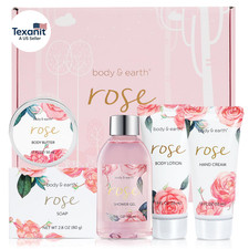 Spa Gift Set for Women - Luxurious 5 Pcs Bath and Body Spa Gift Box, Rose Scent,