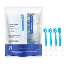 26pcs 5 in 1 Mini Disposable Toothbrushes with Toothpaste Tongue Scraper  Pi...