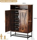 7-Tier Farmhouse Shoe Cabinet Wooden Shoe Storage Organizer 24-Pair Rustic Brown — photo 3