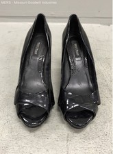 White House Black Market Nice Black Patent Platform Open Toe Pump Size 7.5 M