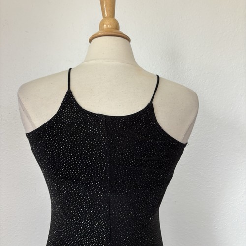 Vintage 1994 Bari Jay Black Metallic Sleeveless Full Length Prom Dress Size 3/4 - Picture 5 of 8