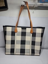 Tory Burch Perry Triple Compartment Tote Bag Checkered Excelent Condition