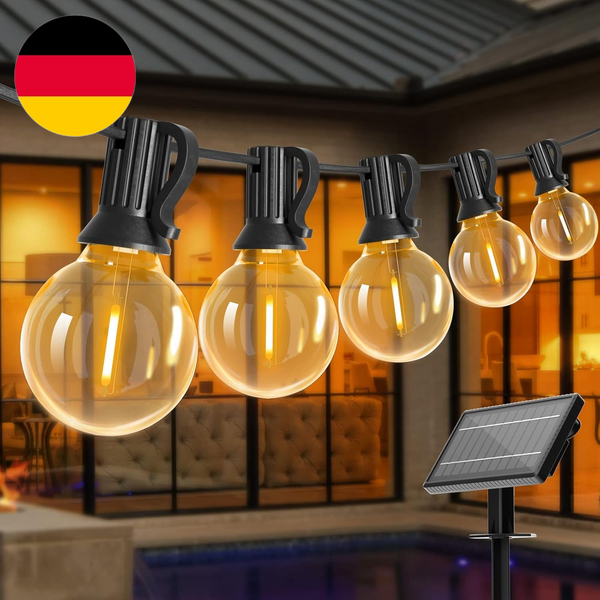 Solar Lichterkette GlüHbirnen Aussen, Bomcosy 15M 25 Leds G40 AußEn Beleuchtung,-image