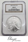 1986 American Silver Eagle NGC MS69