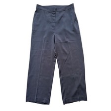 NWT Quince Stretch Crepe Classic Trouser Pants Black Size 16 Wide Leg 30