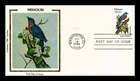 DR JIM STAMPS US COVER MISSOURI STATE BIRD FLOWER FDC COLORANO SILK CACHET