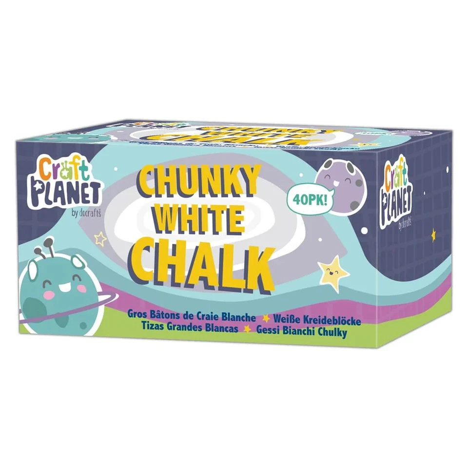 Craft Planet klobige weiße Kreiden Großpackung (40 Stück) - Bild 1 von 1