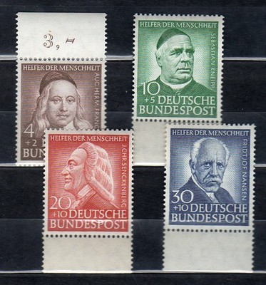 brd 1953 wohltätigkeit nr.59/62 bdf vollgummi