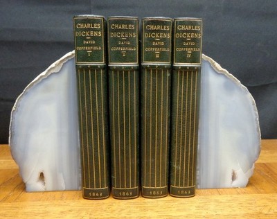DAVID COPPERFIELD IN 4 VOL - WORKS OF CHARLES DICKENS HOUSEHOLD ED 1863 Leather
