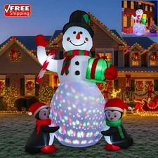 5ft Christmas Inflatable Snowman Family LED Lighted Blowup Lawn Yard Decoration