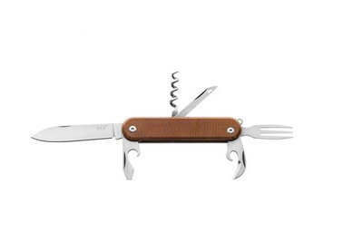 MKM Maniago Knife Makers MALGA 6 V2 with Steel,  Made in Italy (Natural Micarta)