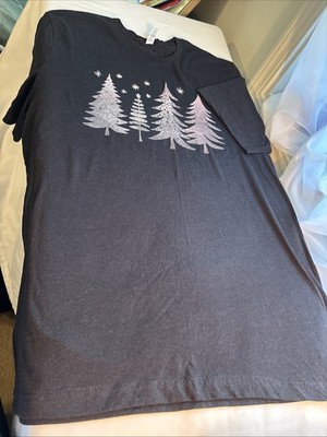 Canvas By Bella Canvas Ladies XL T-Shirt In Heather Black Short Sleeve  Trees