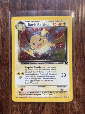 DARK RAICHU - 83/82 - Team Rocket - Holo - Pokemon Card - EXC / NEAR MINT  -Swirl | eBay