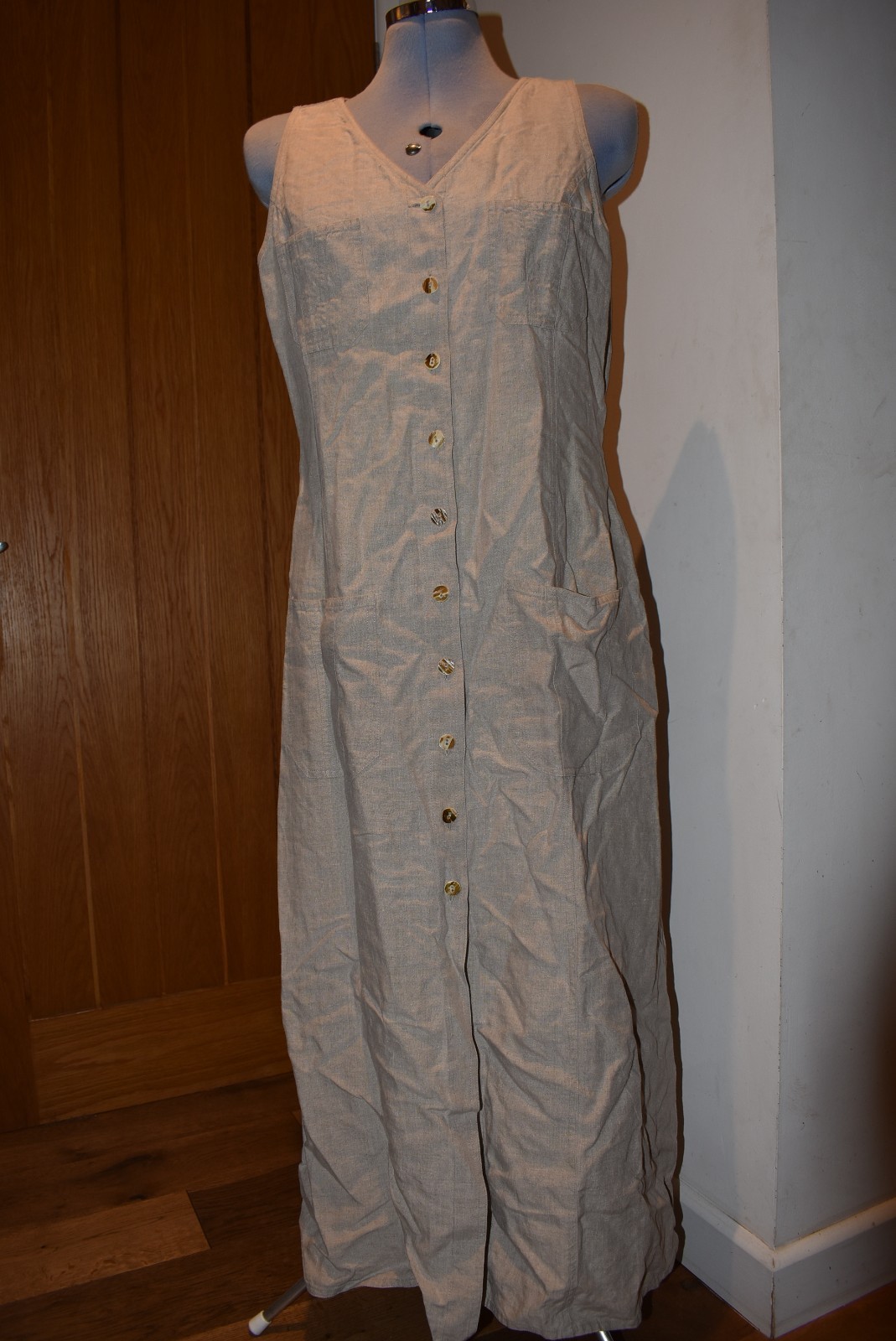 PATSY SEDDON Natural Colour Linen Sleeveless Dres… - image 2