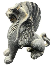 Sassanian Greek Roman Mythical Winged Lion Stone Statue Central Asia Antique