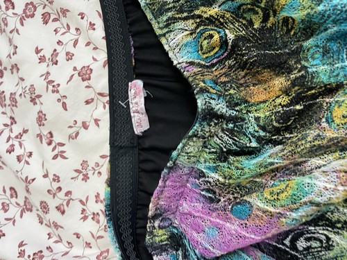 Boho Skirt By Michelle Hope Size 10 / 12 Peacock Colourful Midi Skirt Mesh Lace - Picture 6 of 10