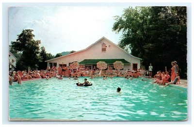 Vintage Bushkill Falls House Pool Pocono Mountains PA Postcard
