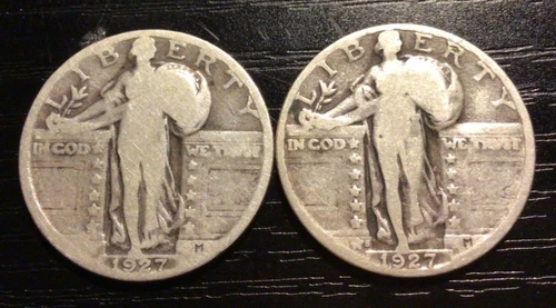 1927-P & 1927-S Standing Liberty Silver Quarter, G-VG. Nice Pair! E140