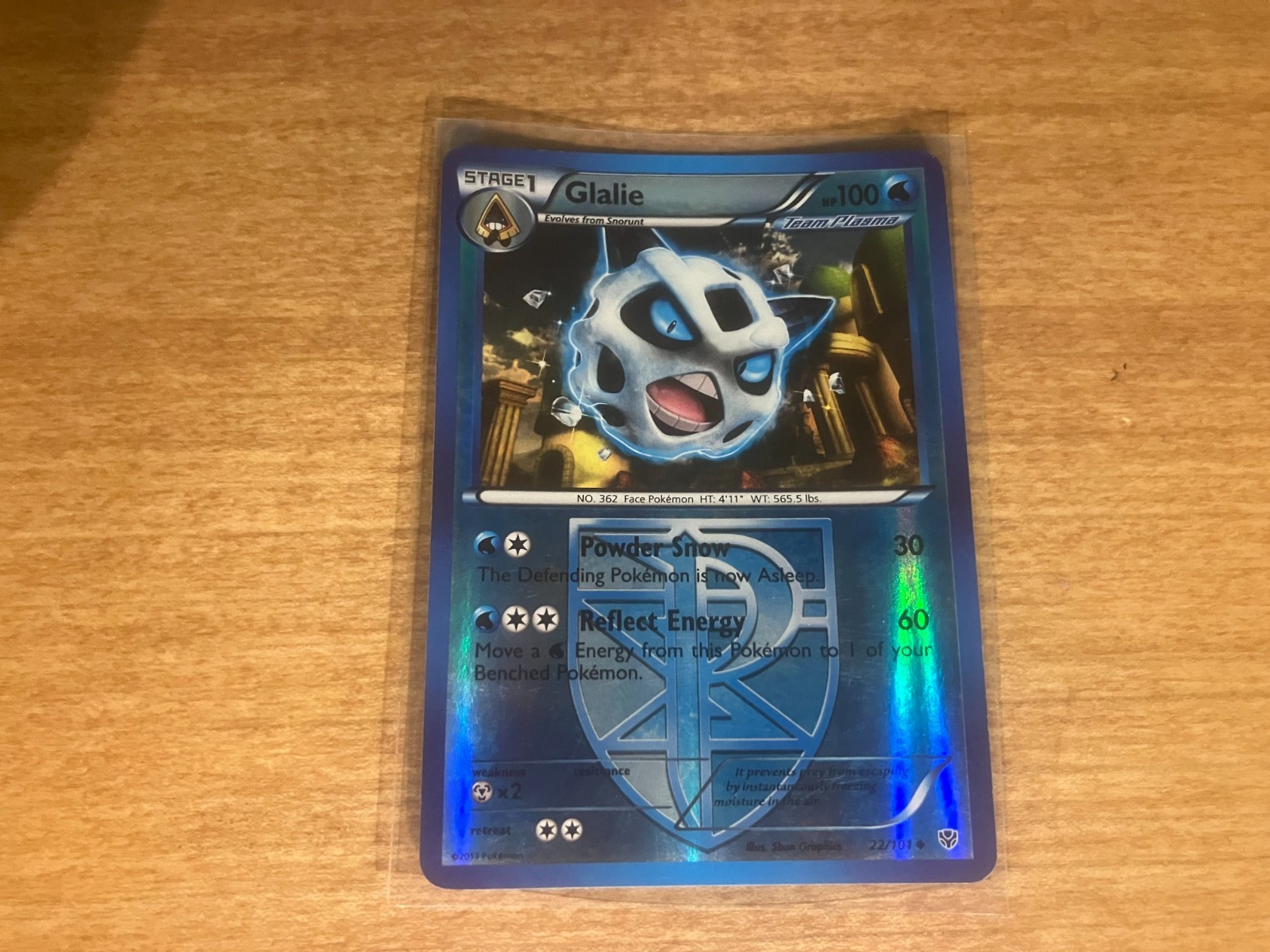 Glalie 22/101 Black & White Plasma Blast Reverse Holo Pokemon Card 2013 NM/LP