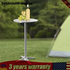 Bar Height Dining Table Pub Round Tall Folding Indoor Outdoor Patio Metal Party